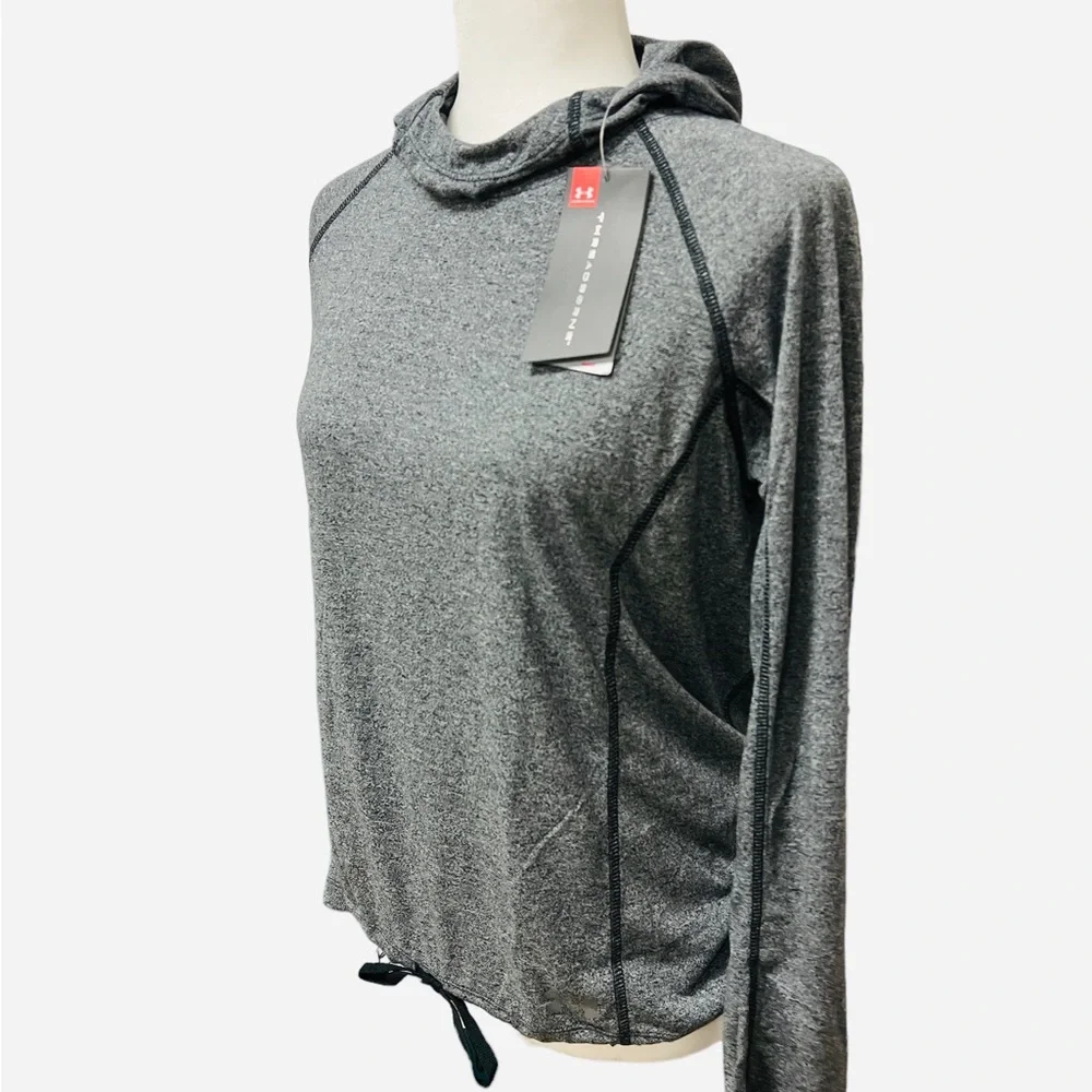 Under Armour Threadborne Train Twist Hoodie HeatGear Running Shirt Womens Sz S - Picture 5 of 8